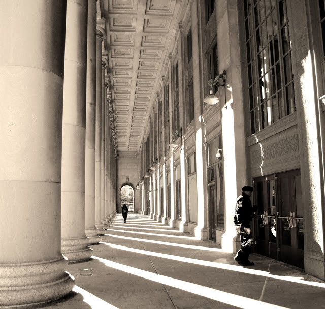 Columned hallway