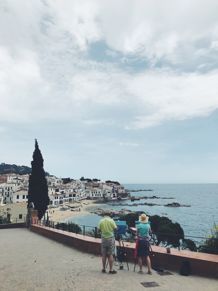Painting on Costa Brava, Spain, in Llafranc.