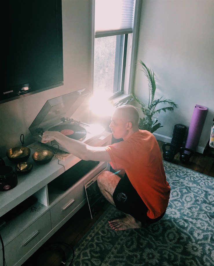 Tom and his new old favorite toy. 